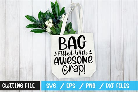 Download Free Bag Filled With Awesome Crap! SVG Cut File Cameo